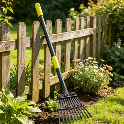 Adjustable Folding 11-Tine Metal Leaf Rake