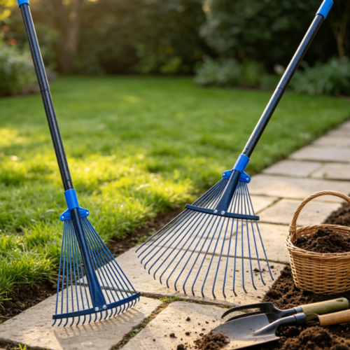 Retractable Heavy-Duty Lightweight Leaf Rake