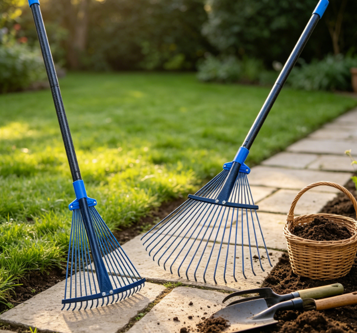 Retractable Heavy-Duty Lightweight Leaf Rake