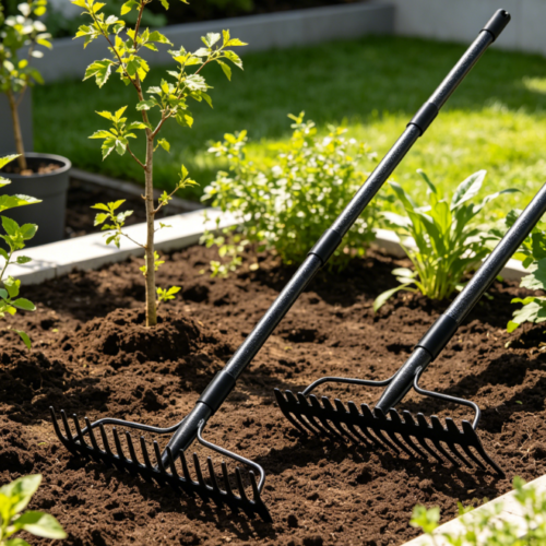 17-Tine Heavy-Duty Metal Bow Garden Rake